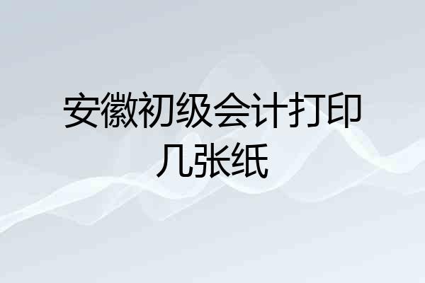 安徽初级会计打印几张纸