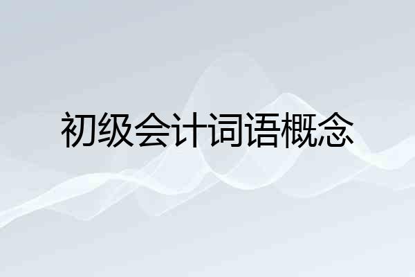 初级会计词语概念