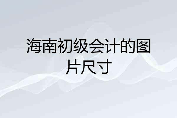 海南初级会计的图片尺寸