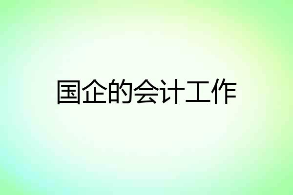 国企的会计工作