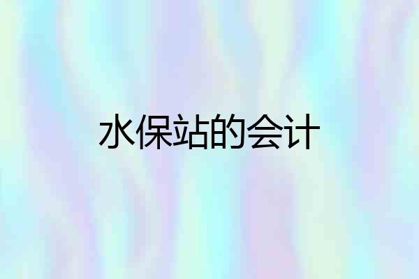 水保站的会计