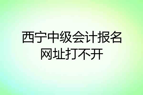 西宁中级会计报名网址打不开