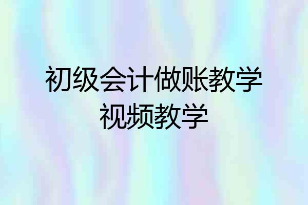 初级会计做账教学视频教学