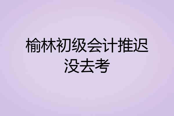 榆林初级会计推迟没去考