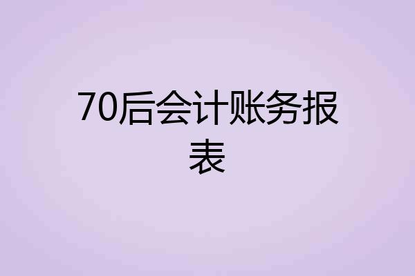 70后会计账务报表