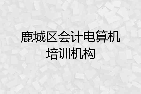 鹿城区会计电算机培训机构