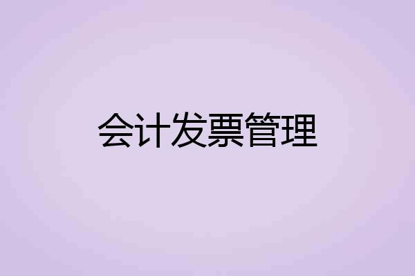 会计发票管理