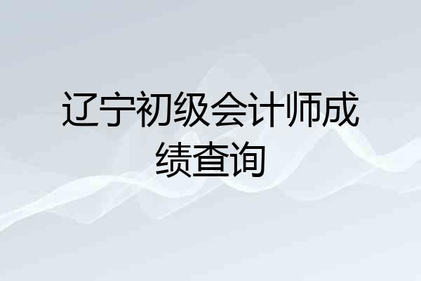 辽宁初级会计师成绩查询