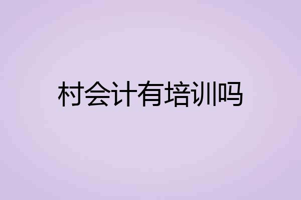 村会计有培训吗