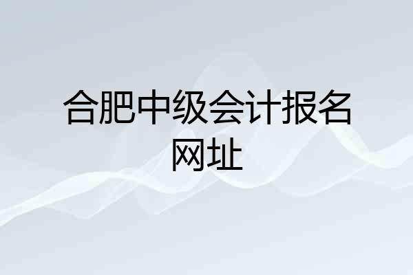 合肥中级会计报名网址