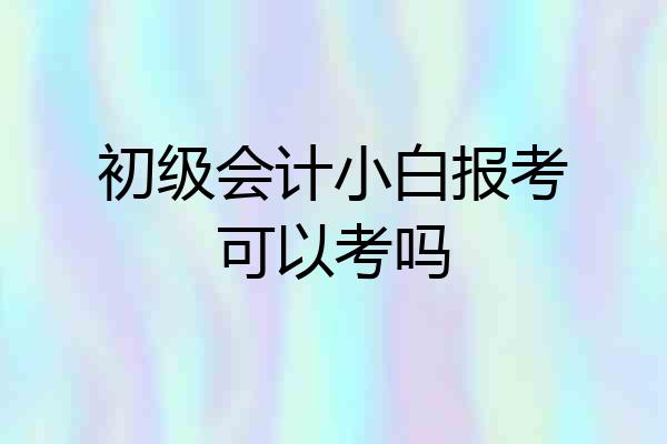 初级会计小白报考可以考吗