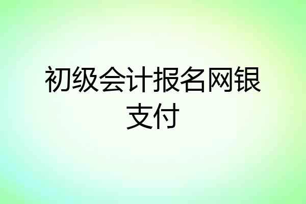 初级会计报名网银支付