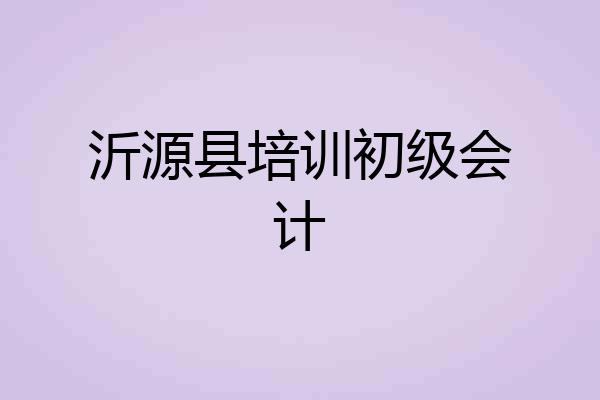 沂源县培训初级会计
