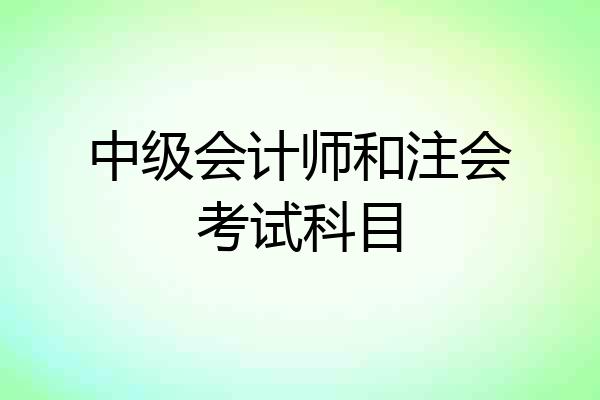 中级会计师和注会考试科目