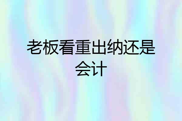 老板看重出纳还是会计