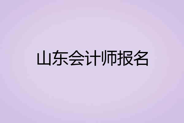山东会计师报名