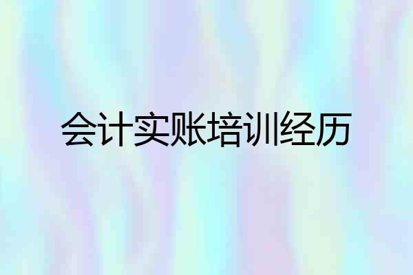 会计实账培训经历