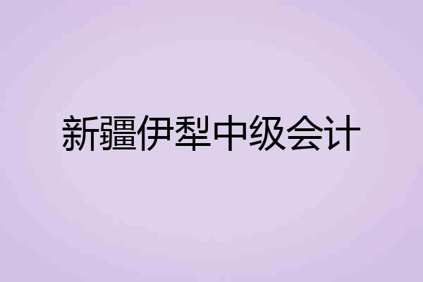 新疆伊犁中级会计