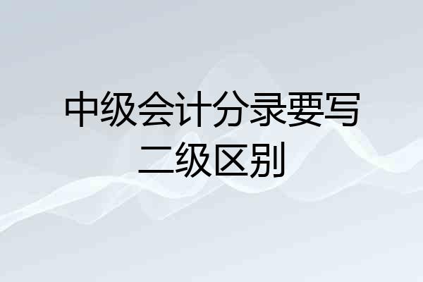 中级会计分录要写二级区别
