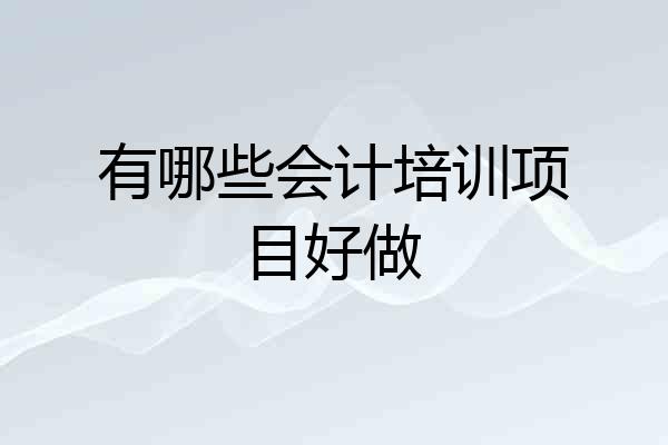 有哪些会计培训项目好做