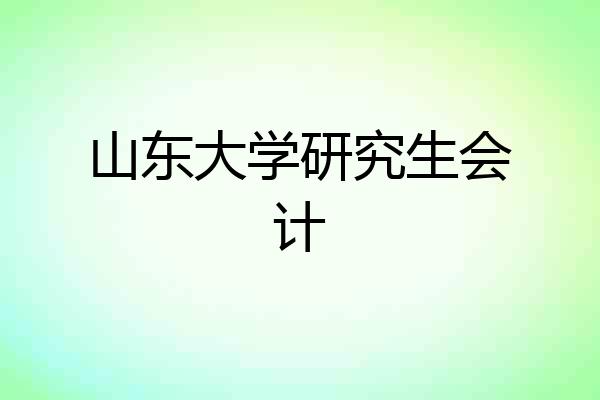 山东大学研究生会计