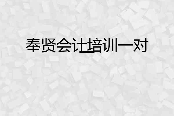 奉贤会计培训一对一