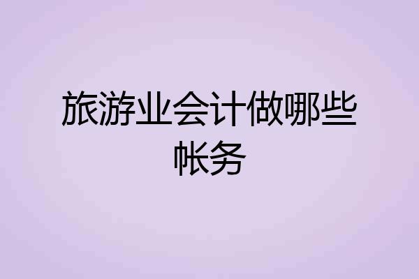 旅游业会计做哪些帐务