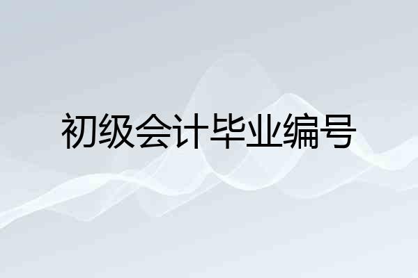 初级会计毕业编号