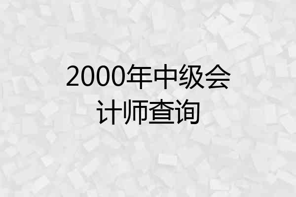 2000年中级会计师查询