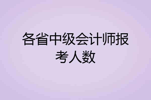 各省中级会计师报考人数