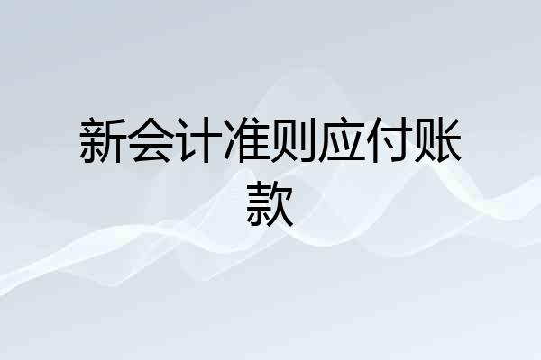 新会计准则应付账款