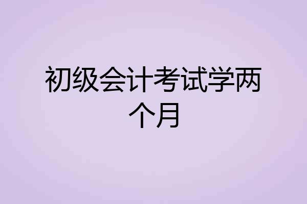 初级会计考试学两个月