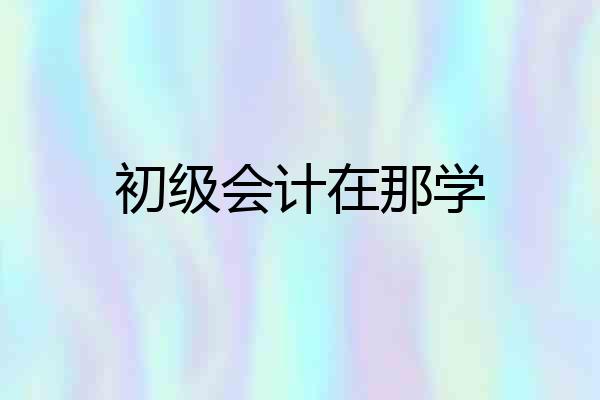 初级会计在那学
