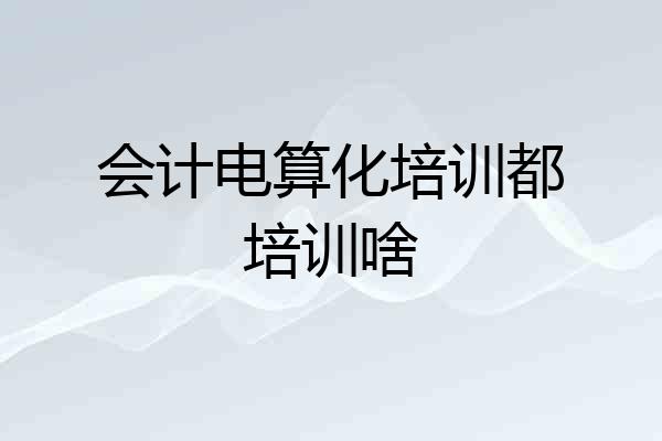 会计电算化培训都培训啥