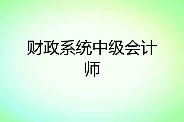 财政系统中级会计师