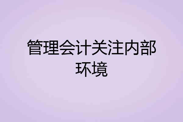 管理会计关注内部环境