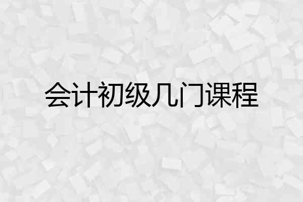 会计初级几门课程