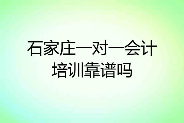 石家庄一对一会计培训靠谱吗