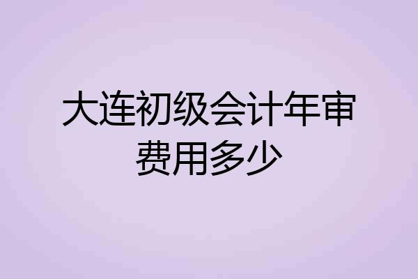大连初级会计年审费用多少