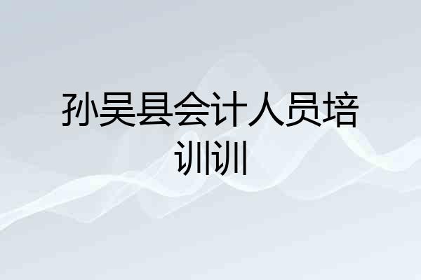 孙吴县会计人员培训训