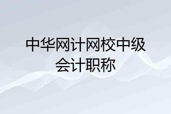 中华网计网校中级会计职称