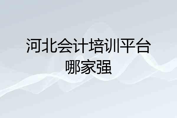 河北会计培训平台哪家强