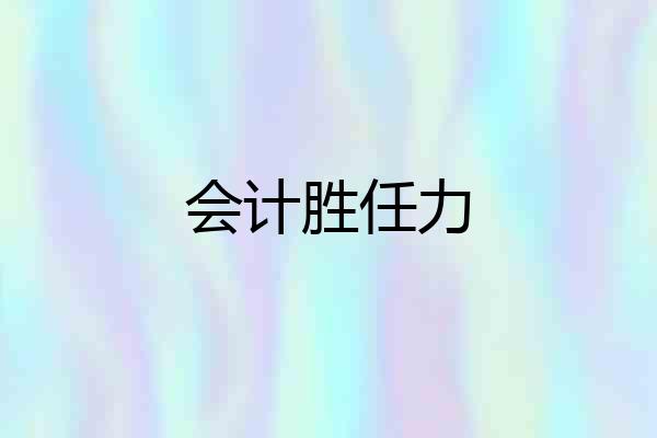 会计胜任力