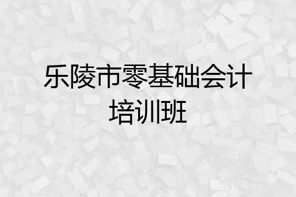 乐陵市零基础会计培训班