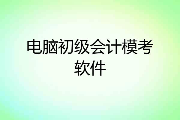 电脑初级会计模考软件