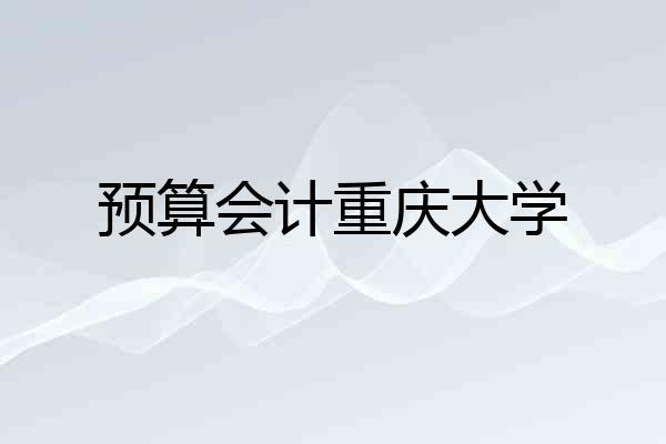 预算会计重庆大学