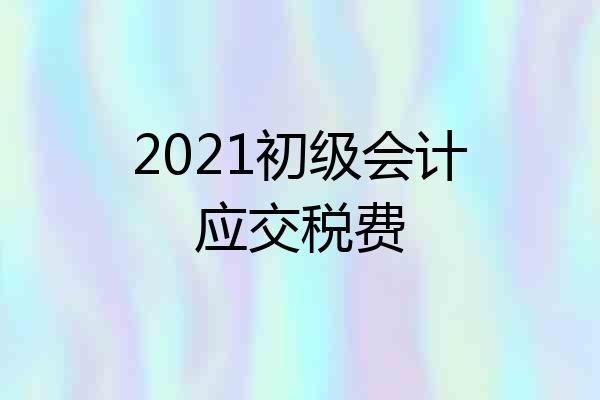 2021初级会计应交税费
