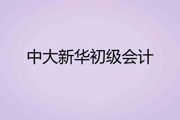 中大新华初级会计