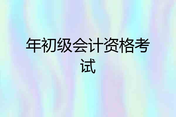 年初级会计资格考试