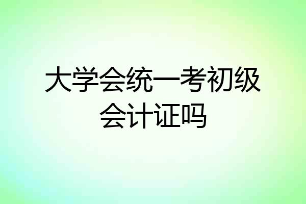 大学会统一考初级会计证吗